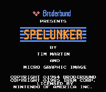 Spelunker (USA) screen shot title